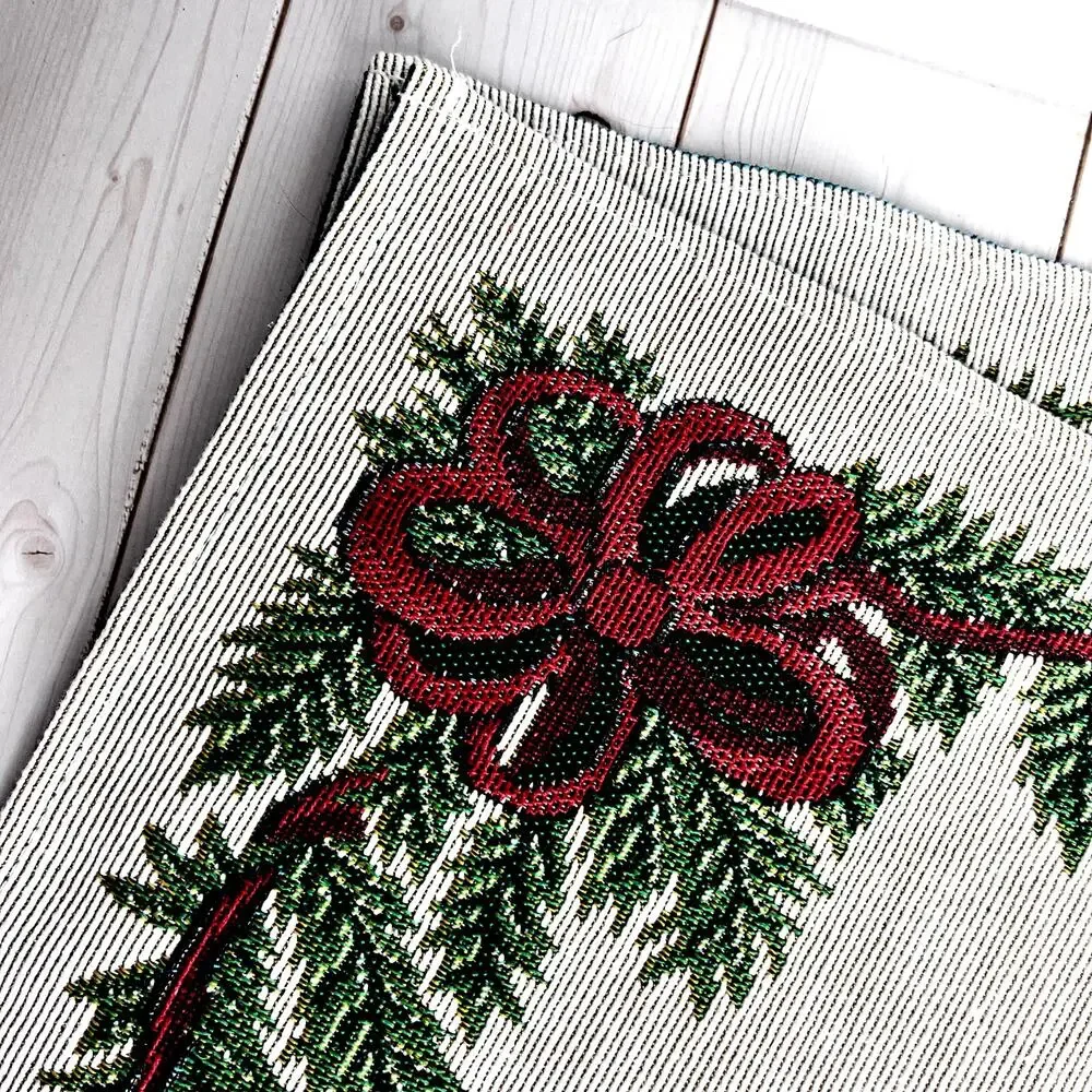 Set of 2 Tapestry Woven Christmas Placemats Tree Toys Teddy Bear Bows 19